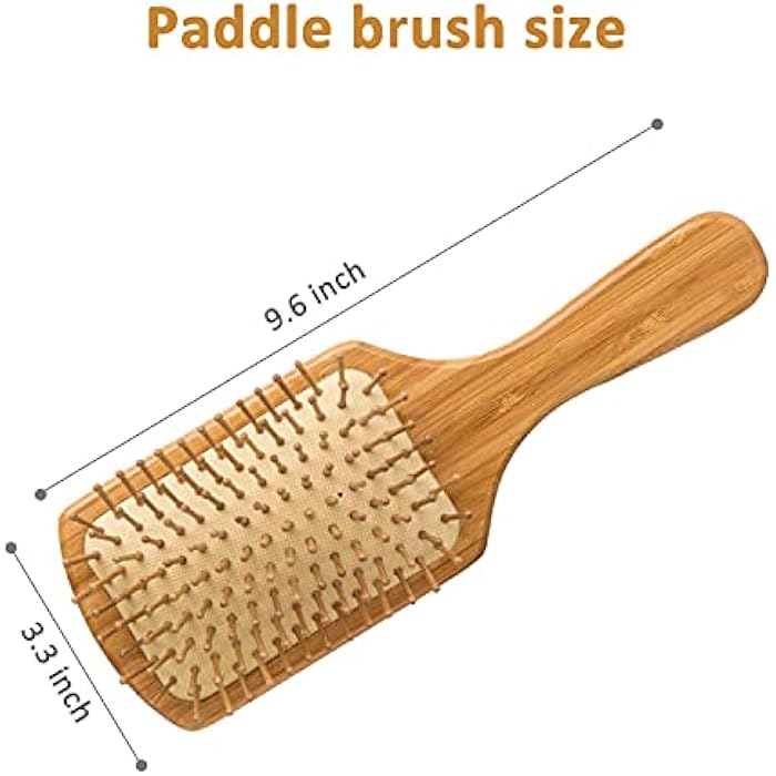 ORiTi Paddle brush, hair brush, Made of pure natural bamboo, no paint coating, massage the scalp while combing hair to promote blood circulation, prevent static electricity - Image 4